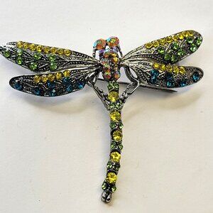 Multicolored Dragonfly Brooch